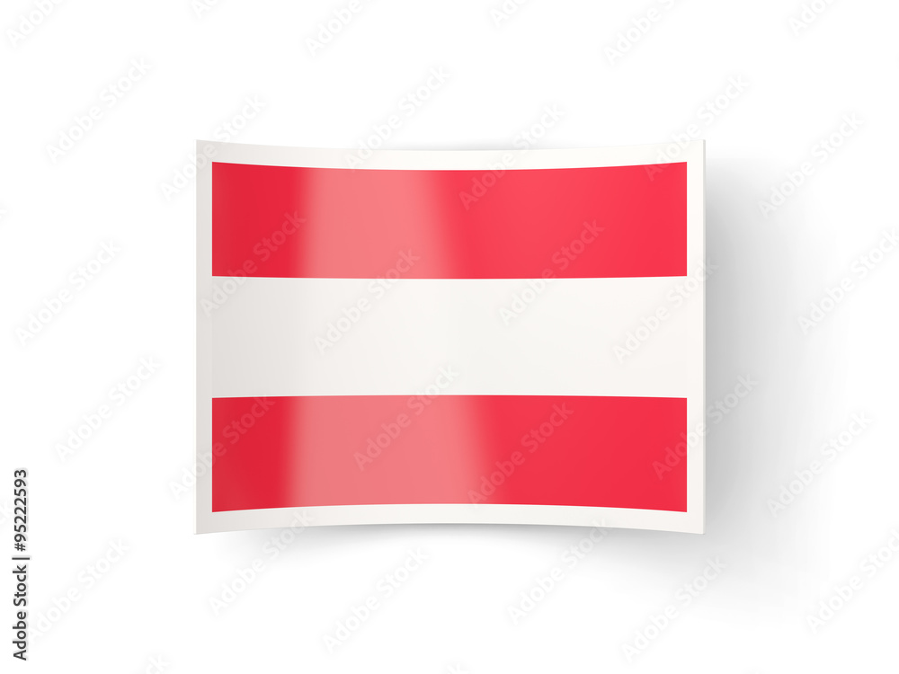 Bent icon with flag of austria Bent icon with flag of austria
