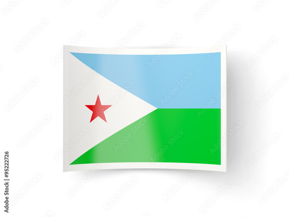 Bent icon with flag of djibouti