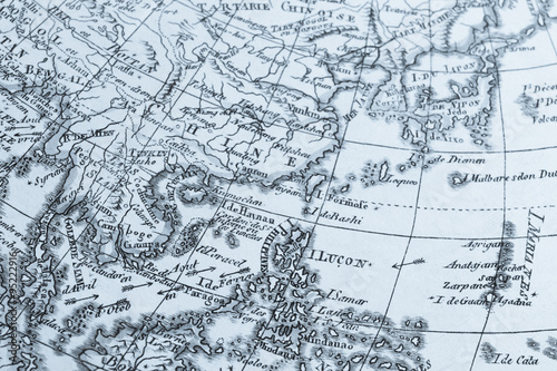 アンティークの世界地図　アジア