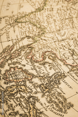 アンティークの世界地図　東アジア