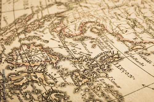 アンティークの世界地図　東アジア