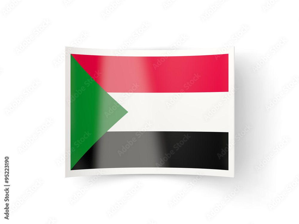 Bent icon with flag of sudan Bent icon with flag of sudan