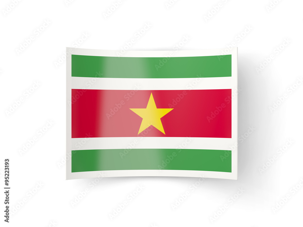 Bent icon with flag of suriname Bent icon with flag of suriname