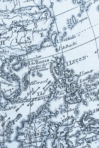 アンティークの世界地図　東アジア