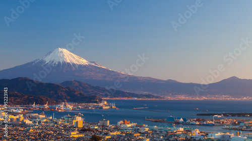 Mountain Fuji and Shimizu city in winter season . #95223143