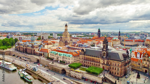 Histoirical center of the Dresden Old Town.River Elba. Dresden h
