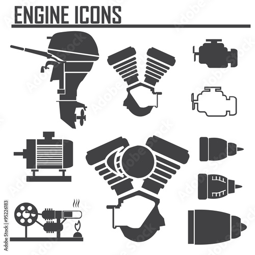 engine icons set vector illustration.
