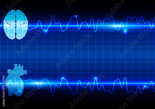 abstract heart and brain on Healthcare and Medical background