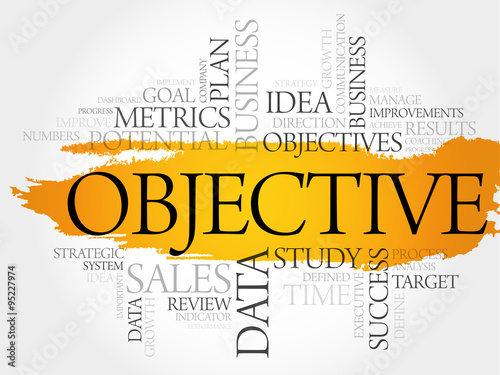 Objective word cloud, business concept