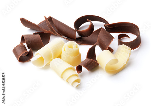 Fotografie dark and white chocolate curls