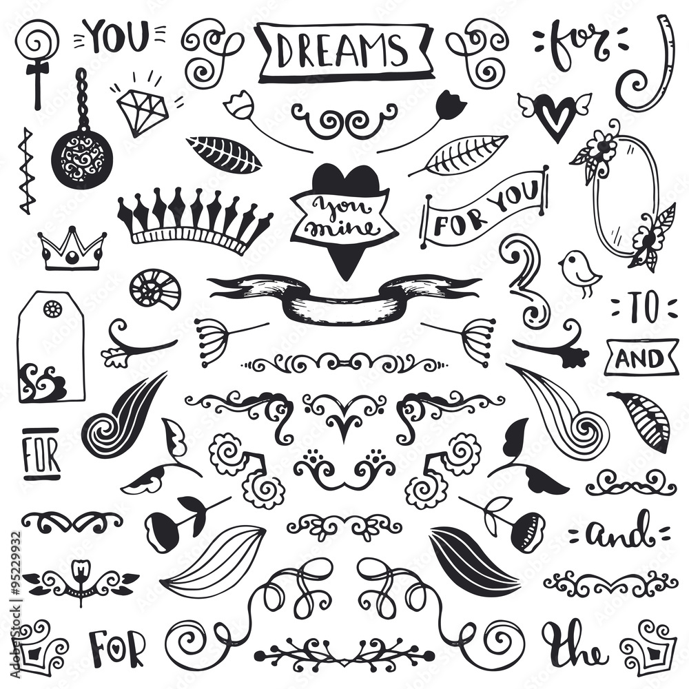Hand drawn vector alphabet. Hand drawn vector alphabet.