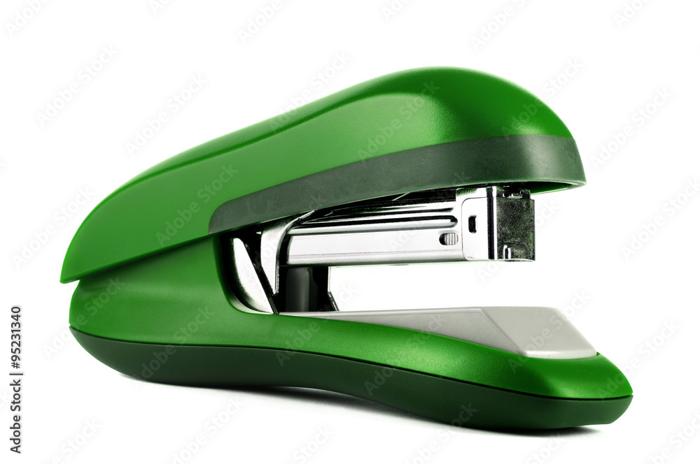 Green stapler isolated on white with clipping path Stock Photo | Adobe ...