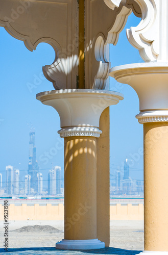 Dubai, detail of a traditional architecture in the city outskirts