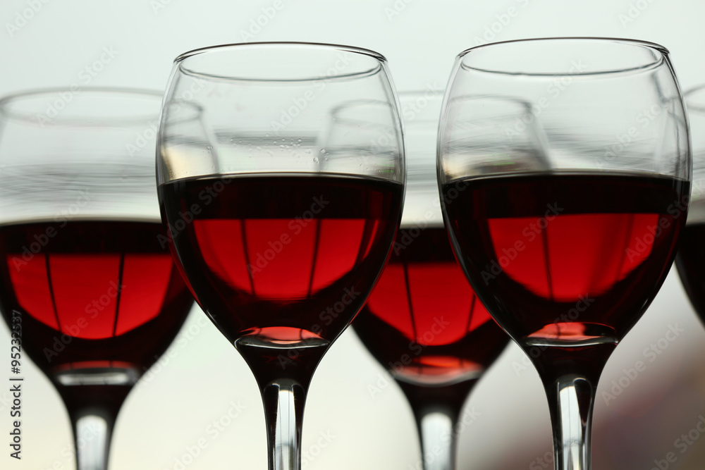 Wine glasses with wine closeup Wine glasses with wine closeup