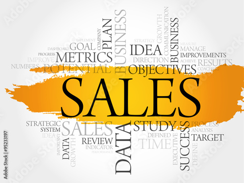 Sales word cloud, business concept