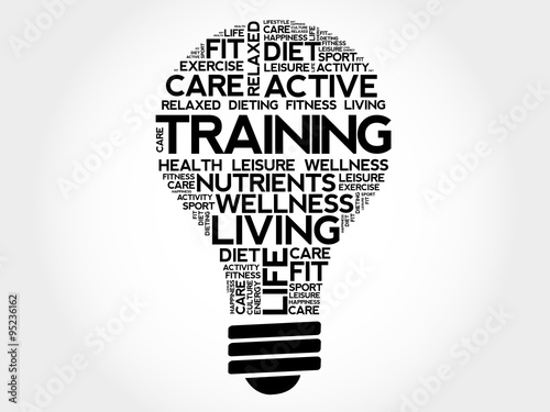 TRAINING bulb word cloud, health concept