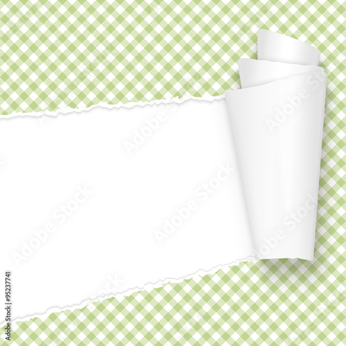 ripped open paper checkered green