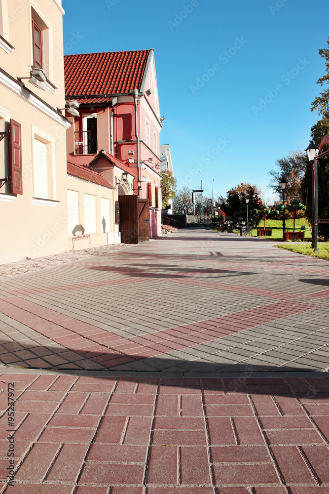 Minsk city. Minsk street. City street