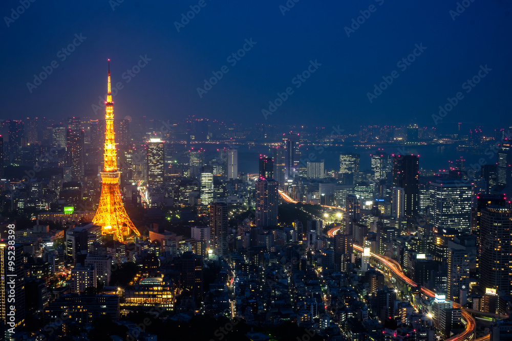 Obraz premium Tokyo night cityscape