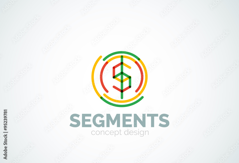 Vector outline minimal abstract geometric logo Vector outline minimal abstract geometric logo