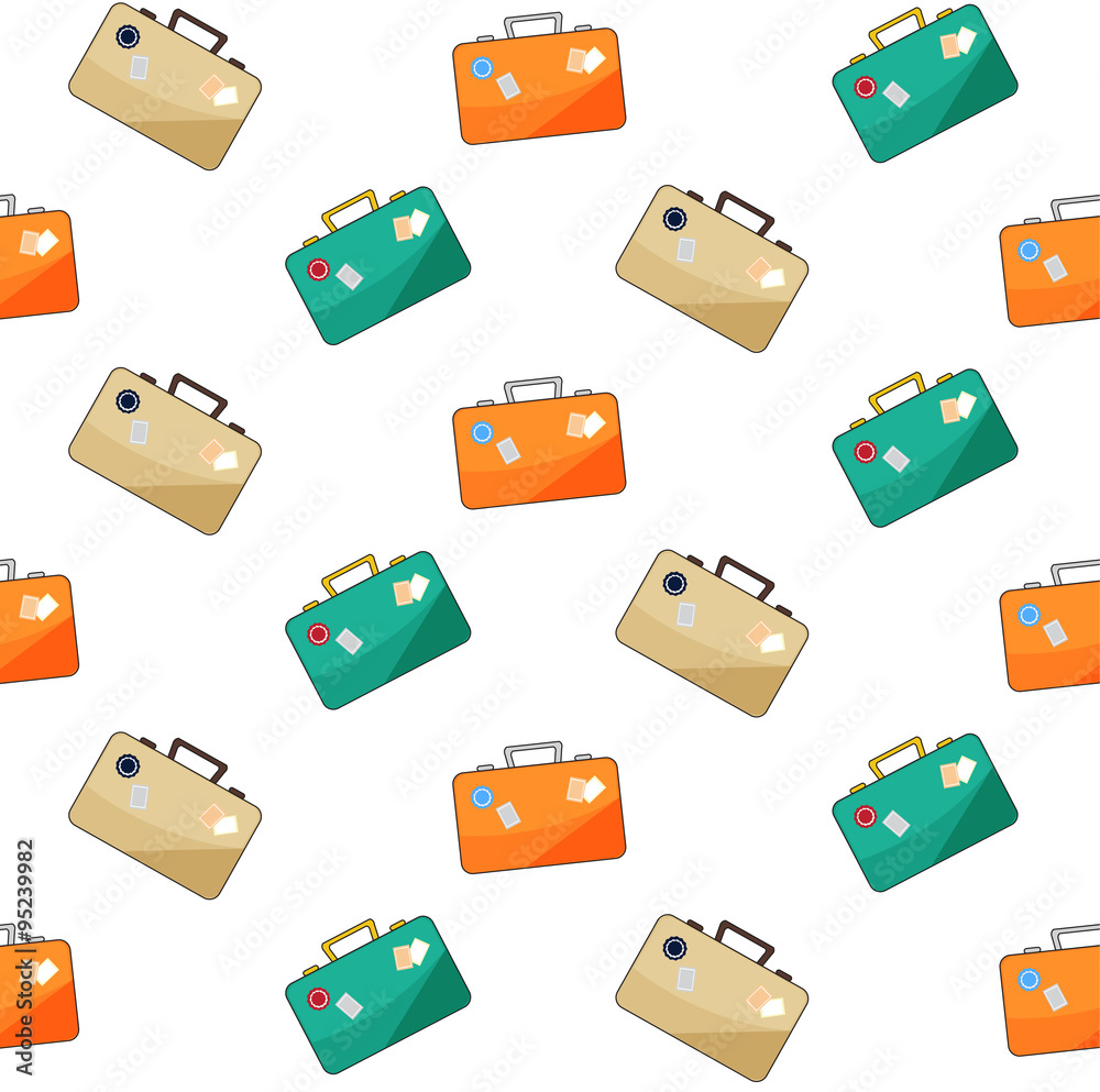 Vector luggage pattern on white background. Vector luggage pattern on white background.
