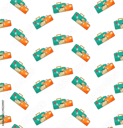 Vector luggage pattern on w...