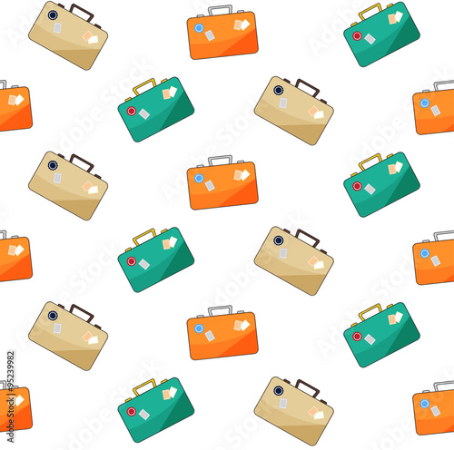 Vector luggage pattern on w...