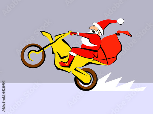 Santa Claus ride motorcycle 