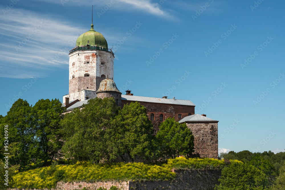 Vyborg Castle. Tower of St. Olav. / Is the one remaining tower of Vyborg Castle. It is a symbol and an architectural landmark of the city of Vyborg. Popular tourist location