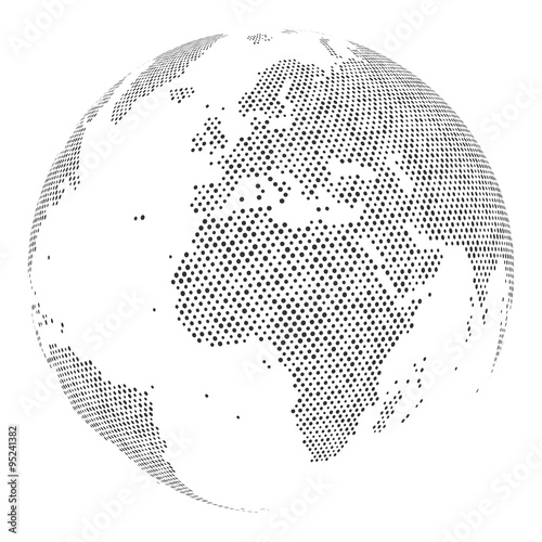 Globus aus Punkten im Detail photo