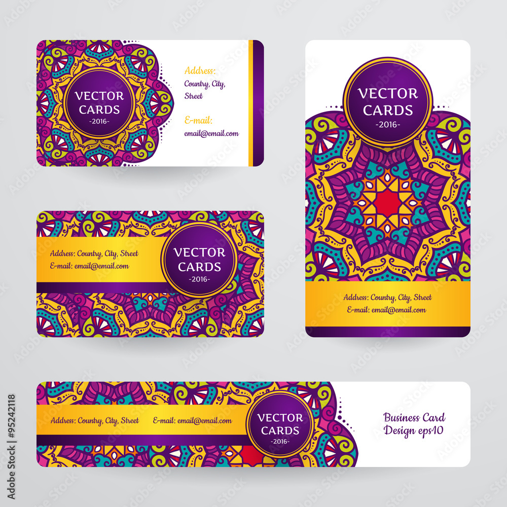 Fototapeta premium Business cards with mandala.