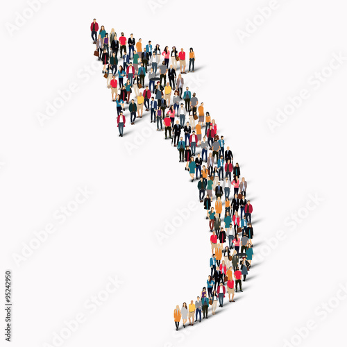crowd people  shape  arrow direction