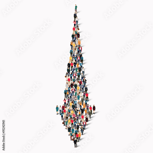 crowd people  shape  arrow direction