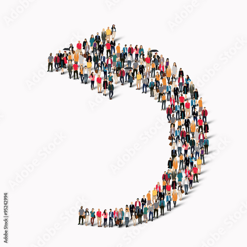 crowd people  shape  arrow direction