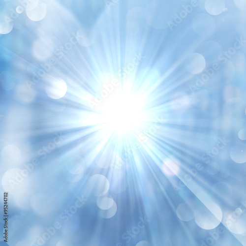Brilliance of sun beams sparkle from center