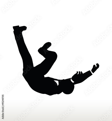 silhouette of businessman falling