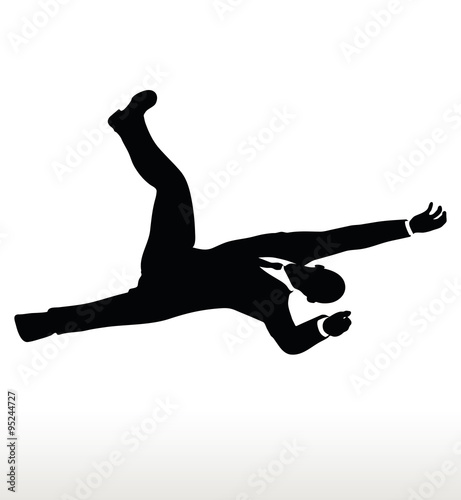 silhouette of businessman falling