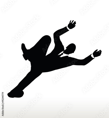 silhouette of businessman falling