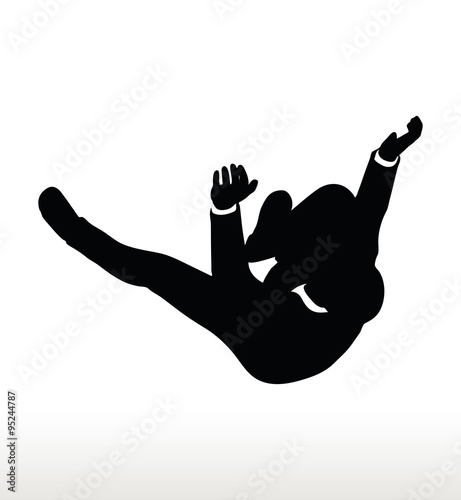 silhouette of businessman falling