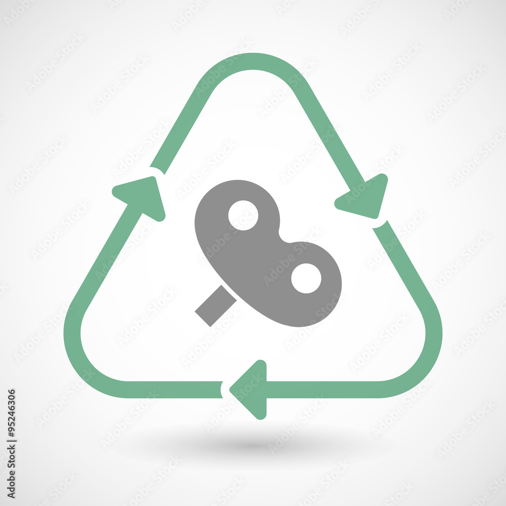 line art recycle sign vector icon with a toy crank line art recycle sign vector icon with a toy crank