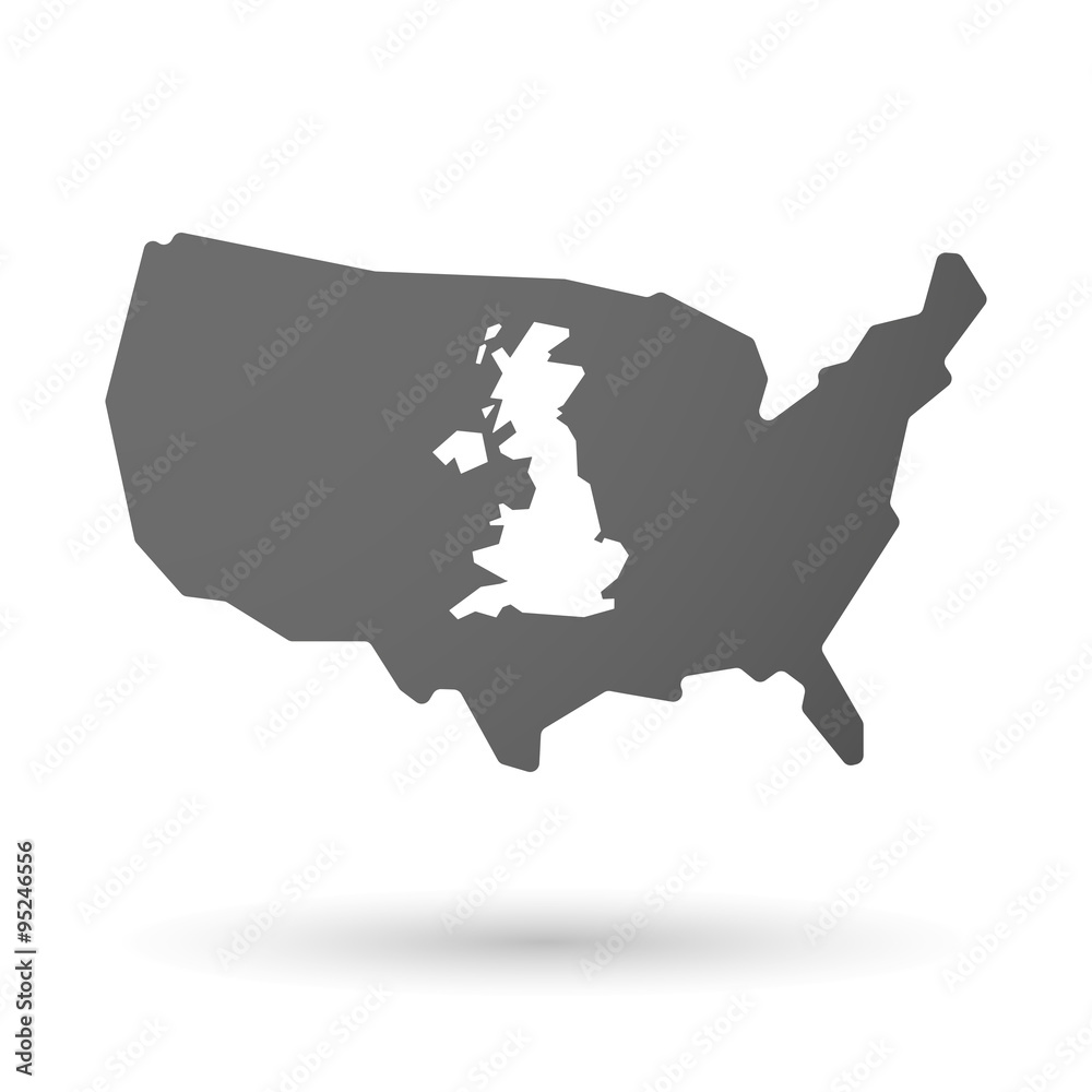 Obraz premium isolated USA vector map icon with a map of the UK
