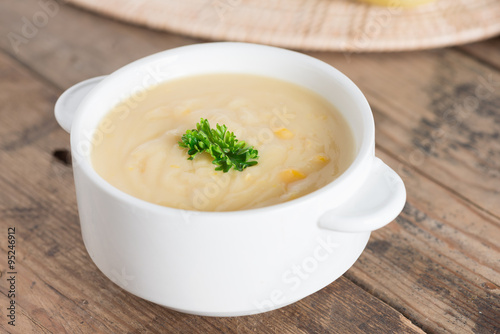 Corn cream soup.