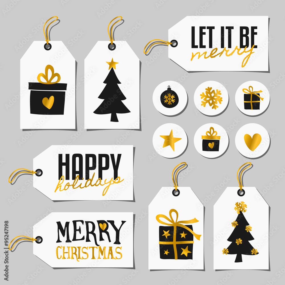 Fototapeta premium Christmas Gift Tags Set