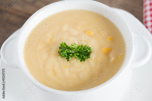 Corn cream soup.