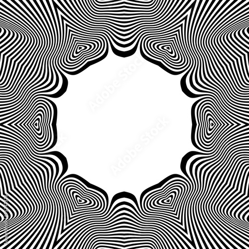 Black and White Abstract Striped Background. Vector Illustration