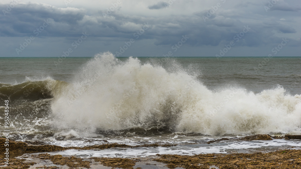 Fototapeta premium Storm on the Mediterranean Sea. Spain. 