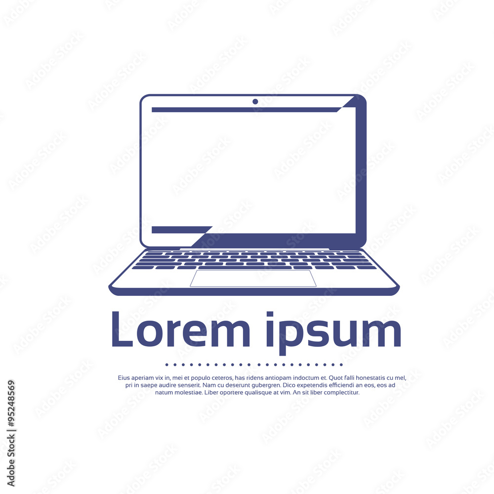 Laptop Computer Logo Outline Icon Vector Laptop Computer Logo Outline Icon Vector