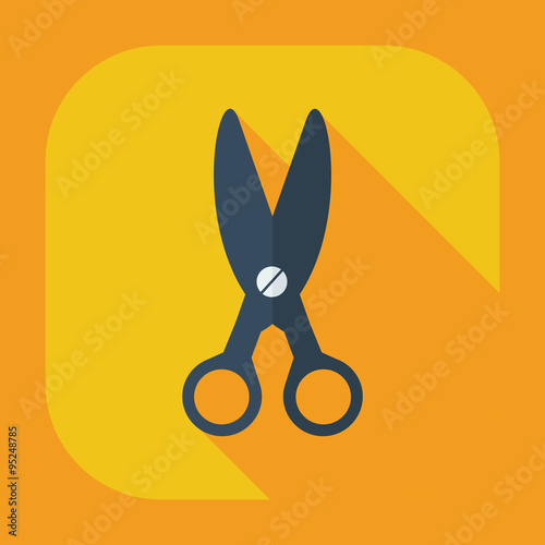 Flat modern design with shadow icons scissors