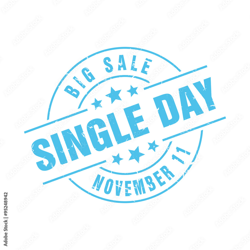 Fototapeta premium Vector Big Sale for Single Day November 11 stamp 
