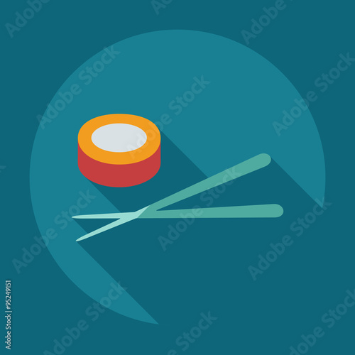Flat modern design with shadow icons Japanese sushi